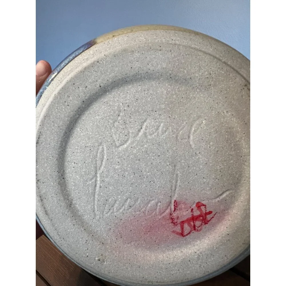 Bruce Larrabee Pottery Small Chip‎ & Dip Platter Glaze Art Pottery Signed